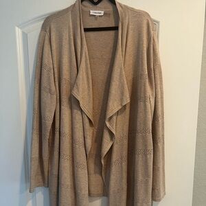 Calvin Klein Beige Open Front Sweater XL